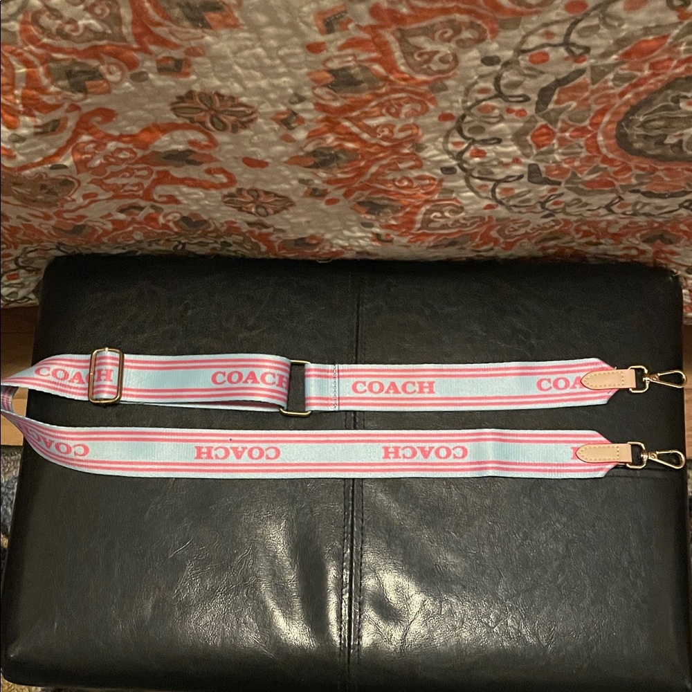 Fashion Coach Pink and Light Blue Logo Strap closet clearout no returns. As is.